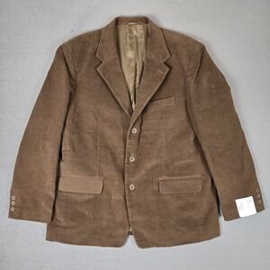 J. Peterman Blazer Mens 46R Brown Faux Suede‎ Sport Coat NWT